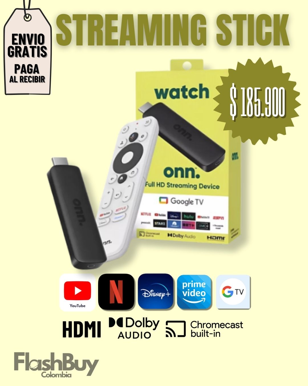 Onn 2k FHD Streaming Stick